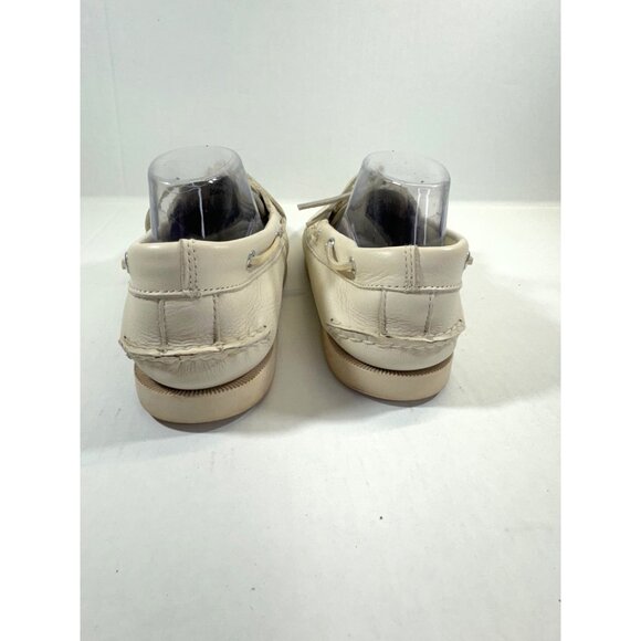 Sperry men's Shoes10M top sider beige leather boat shoes Authentic Original 2-ey - Picture 2 of 16